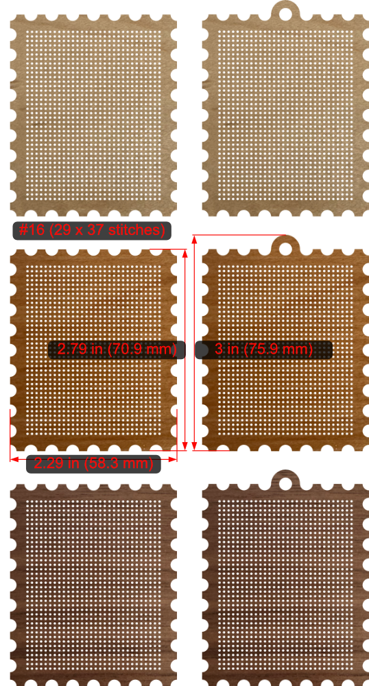 Cross-Stitch Wooden Stamp Blank (#16 29x37 stitches)