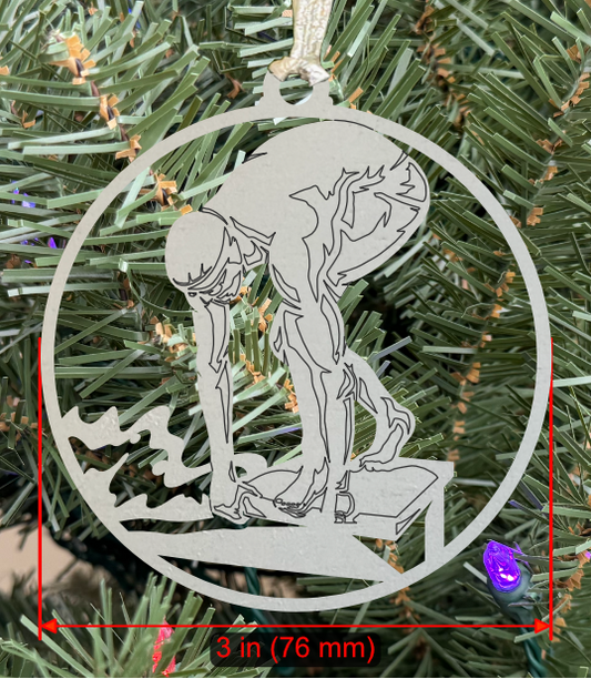 Personalizable Swimming Ornament (D0001.001, Male, Single Layer) without Year on Frame