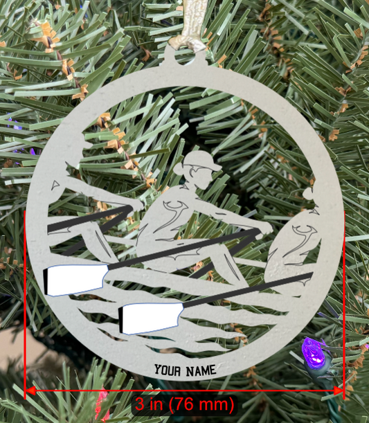 Personalizable Rowing (Crew) Ornament (D0002.000, Team Female with Oars, Single Layer) without Year on Frame