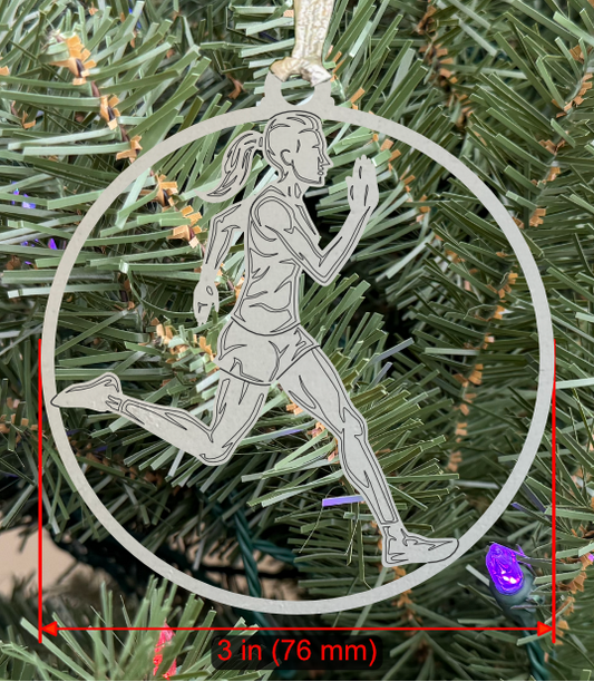 Personalizable Cross Country Ornament (D0001.001, Female, Single Layer) without Year on Frame