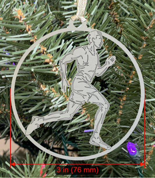 Personalizable Cross Country Ornament (D0001.001, Male, Single Layer) without Year on Frame