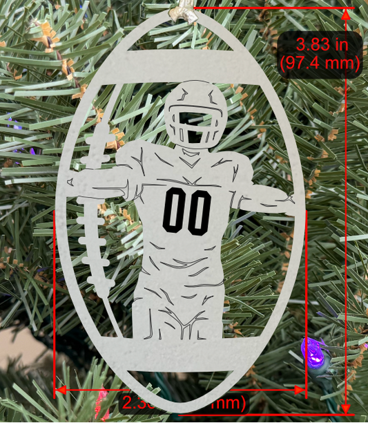 Personalizable Football Ornament (D0009.000, Male, Single Layer) without Year on Frame