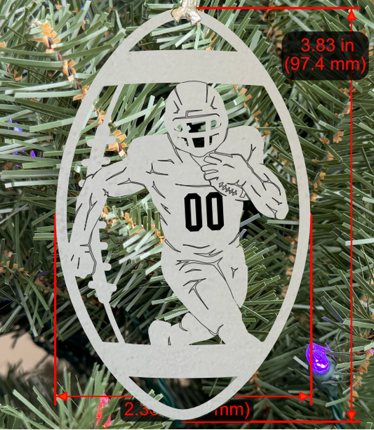 Personalizable Football Ornament (D0007.000, Male, Single Layer) without Year on Frame