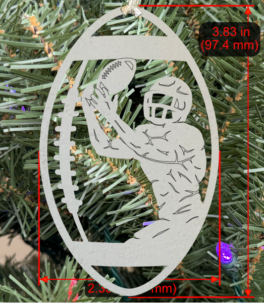 Personalizable Football Ornament (D0005.000, Male, Single Layer) without Year on Frame