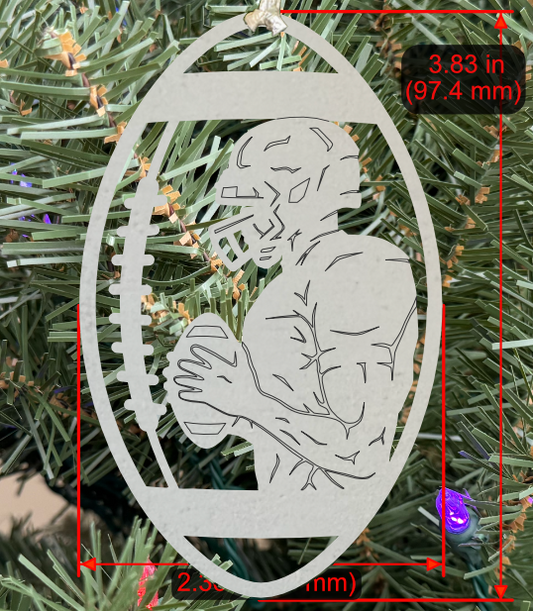 Personalizable Football Ornament (D0006.000, Male, Single Layer) without Year on Frame