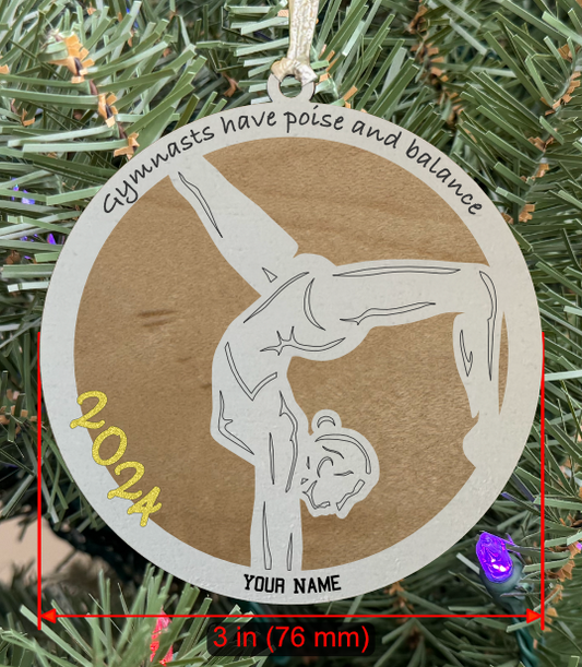 Personalizable Gymnast Ornament (Female, Two Layer)