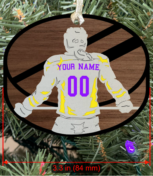 Personalizable Hockey Ornament (Female, Two Layers) without Year on Frame