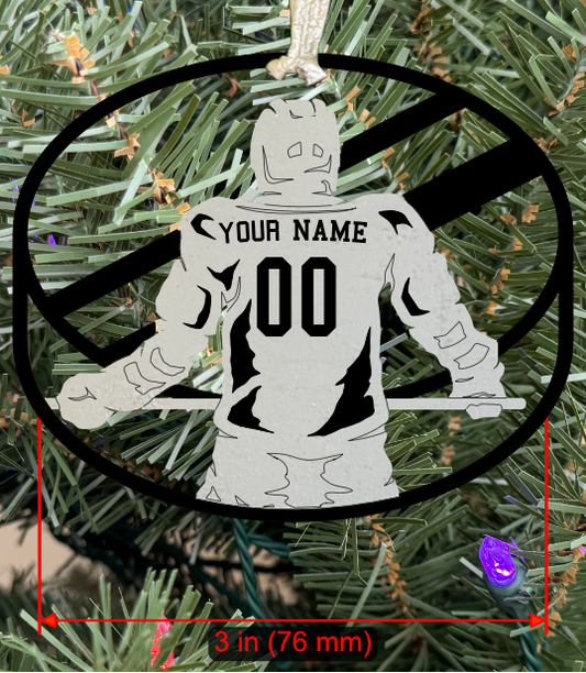 Personalizable Hockey Ornament (D0002.001, Male, Single Layer) without Year on Frame