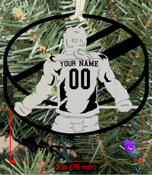 Personalizable Hockey Ornament (D0002.001, Female, Single Layer) without Year on Frame