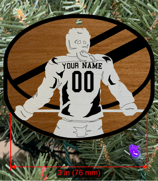 Personalizable Hockey Ornament (D0002.001, Female, Two Layer) without Year on Frame