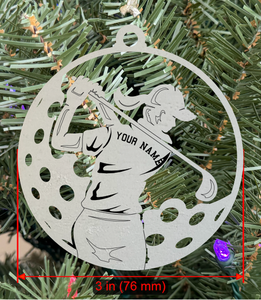 Personalizable Golf Ornament (D0002.001, Female, Single Layer) without Year on Frame