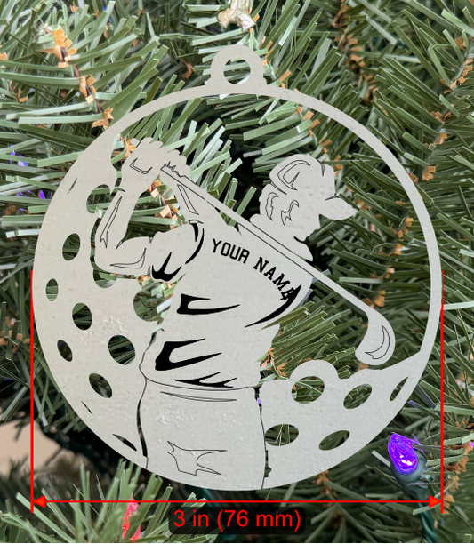 Personalizable Golf Ornament (D0002.001, Male, Single Layer) without Year on Frame