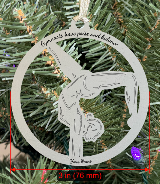 Personalizable Gymnastics Ornament (D0001.001, Female, Single Layer) without Year on Frame