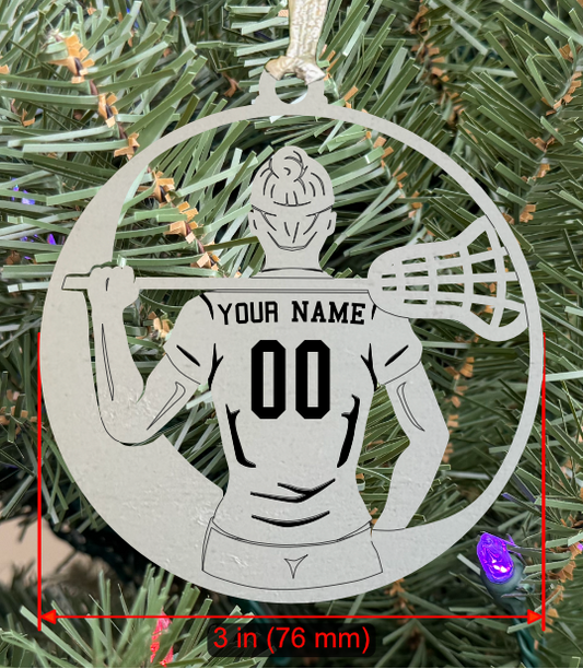 Personalizable Lacrosse Ornament (D0002.001, Female, Single Layer) without Year on Frame