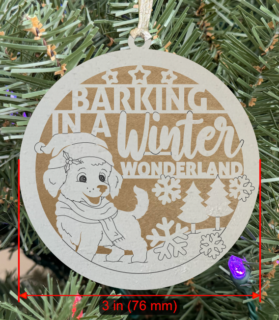 Holiday Pet (Dog) Ornament "Barking In A Winter Wonderland"