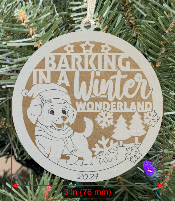 Holiday Pet (Dog) Ornament "Barking In A Winter Wonderland"