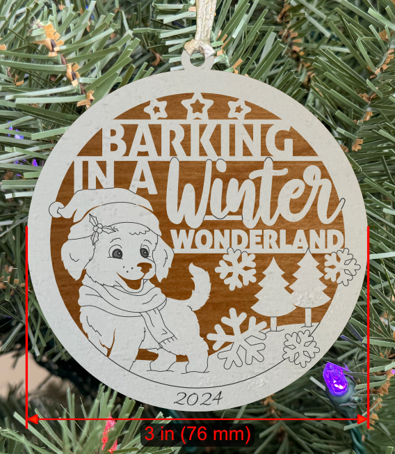 Holiday Pet (Dog) Ornament "Barking In A Winter Wonderland"