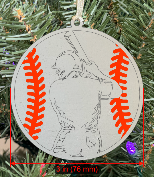 Baseball Ornament (Male, Two Layer) without Personalizations