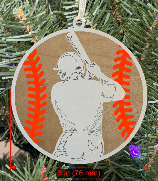 Baseball Ornament (Male, Two Layer) without Personalizations