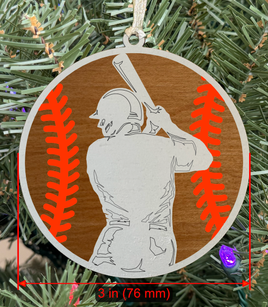 Baseball Ornament (Male, Two Layer) without Personalizations