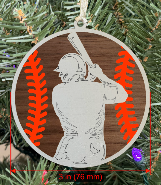 Baseball Ornament (Male, Two Layer) without Personalizations