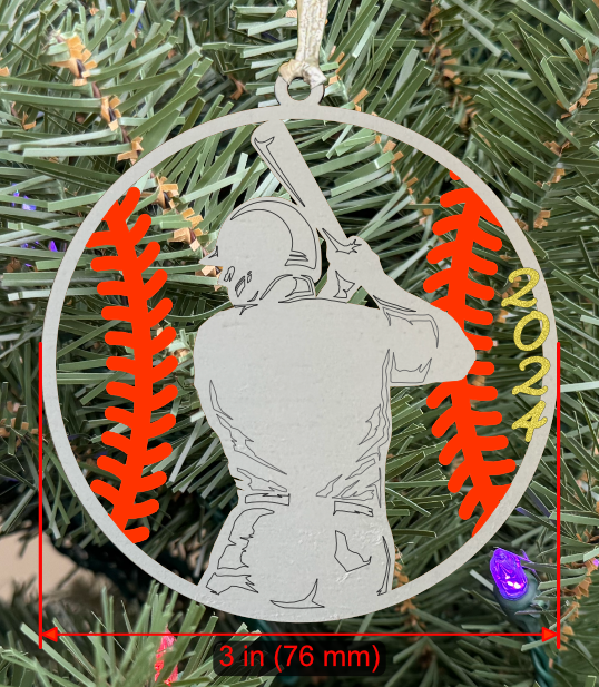 Baseball Ornament (Male, Single Layer) without Personalizations