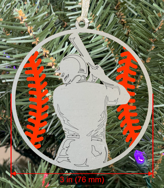 Baseball Ornament (Male, Single Layer) without Personalizations