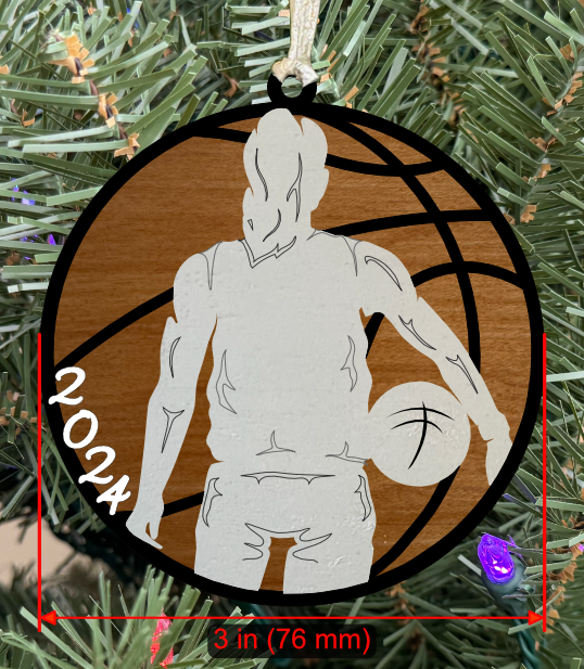 Basketball Ornament (Female, Two Layer) without Personalizations