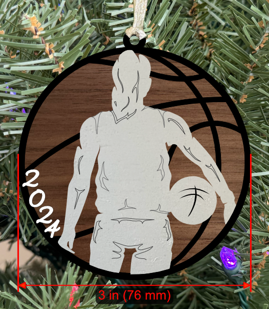 Basketball Ornament (Female, Two Layer) without Personalizations