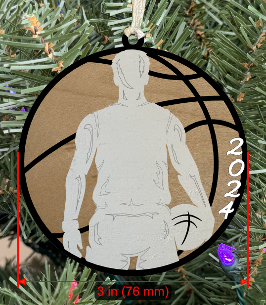 Basketball Ornament (Male, Two Layer) without Personalizations