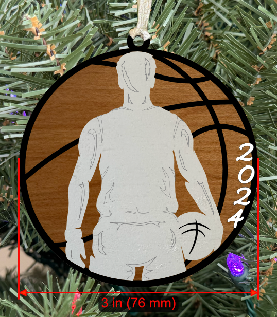 Basketball Ornament (Male, Two Layer) without Personalizations