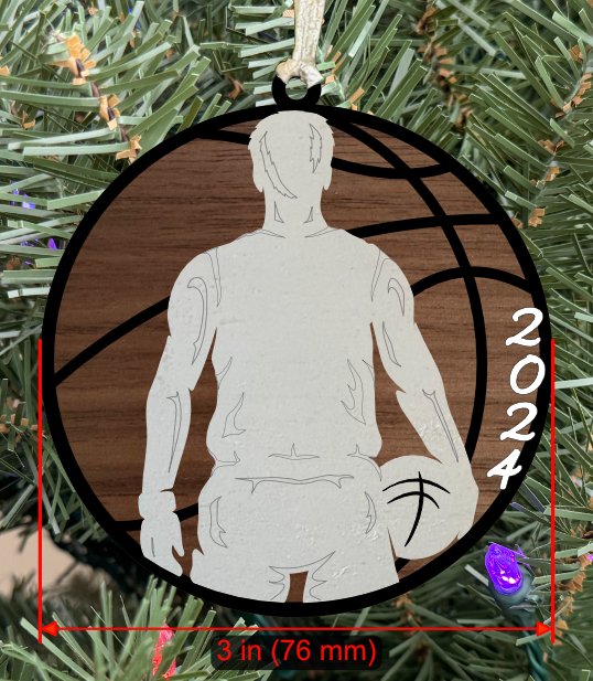 Basketball Ornament (Male, Two Layer) without Personalizations