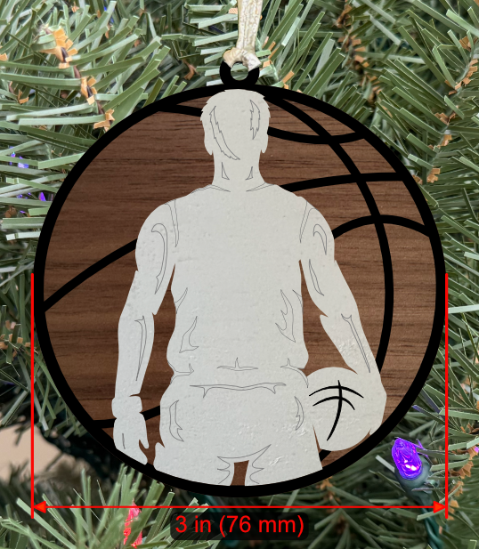 Basketball Ornament (Male, Two Layer) without Personalizations