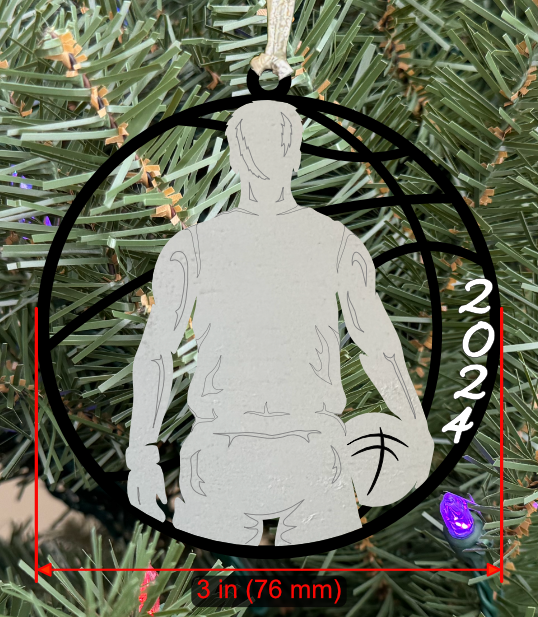 Basketball Ornament (Male, Single Layer) without Personalizations