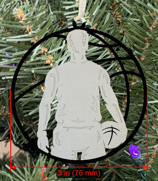 Basketball Ornament (Male, Single Layer) without Personalizations