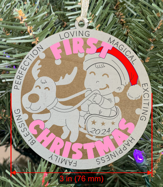 Milestones and Memories: "First Christmas" (Girl)