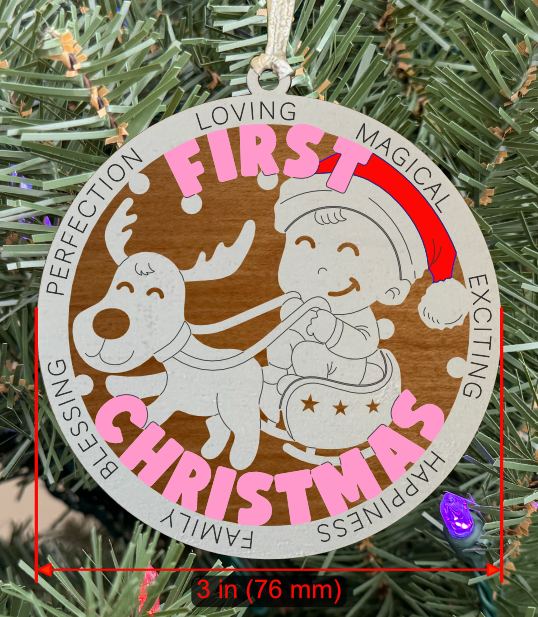 Milestones and Memories: "First Christmas" (Girl)