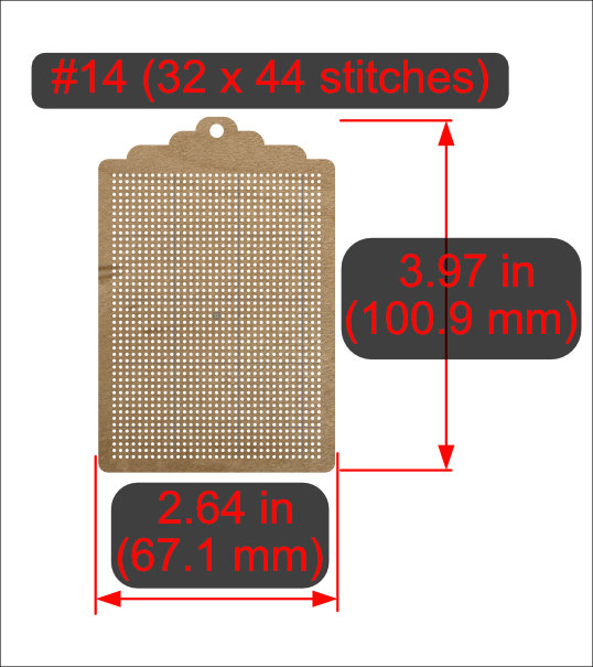 Cross-Stitch Wooden Gift Tag Blank (#14 32x44 stitches)