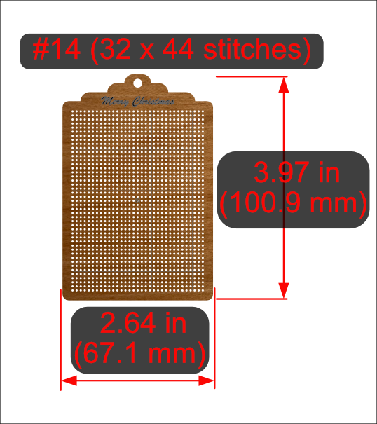 Cross-Stitch Wooden Gift Tag Blank (#14 32x44 stitches)