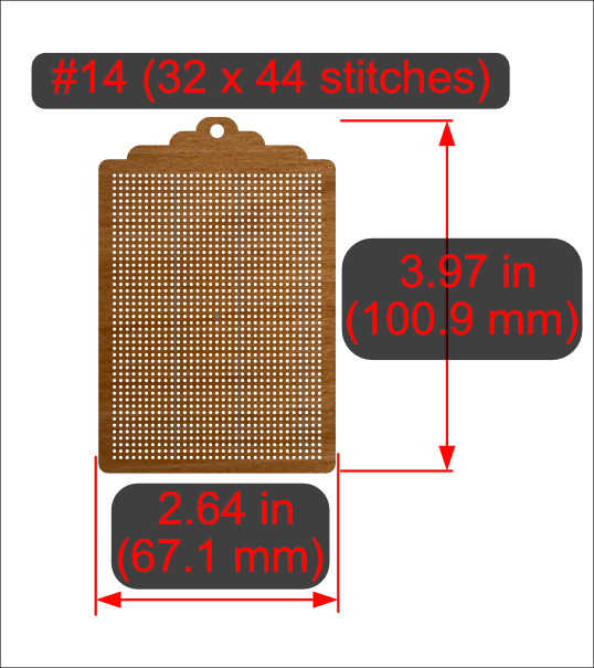 Cross-Stitch Wooden Gift Tag Blank (#14 32x44 stitches)