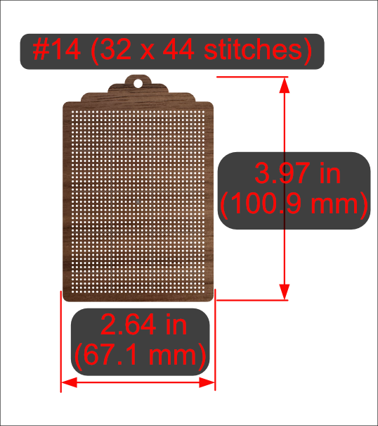 Cross-Stitch Wooden Gift Tag Blank (#14 32x44 stitches)