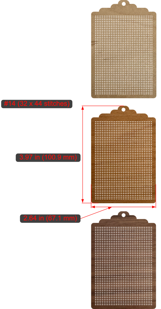 Cross-Stitch Wooden Gift Tag Blank (#14 32x44 stitches)