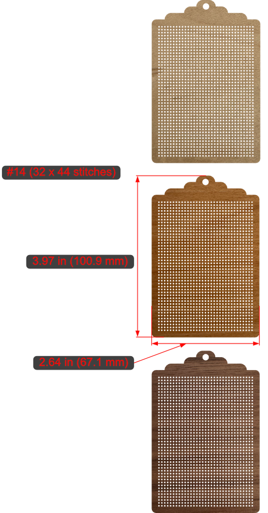 Cross-Stitch Wooden Gift Tag Blank (#14 32x44 stitches)