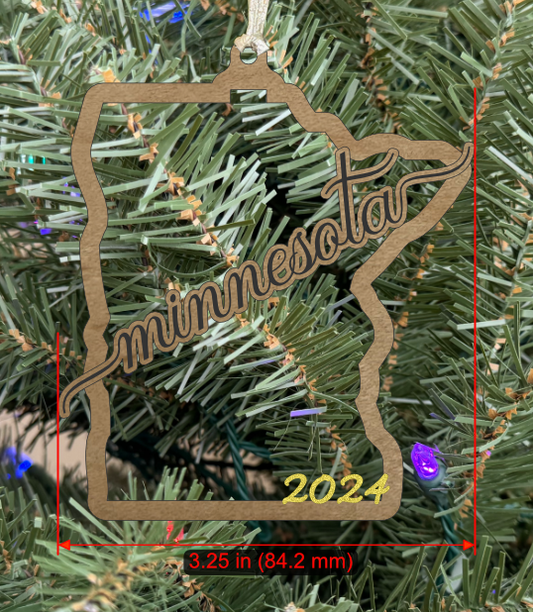 State of Minnesota (MN) Ornament: "minnesota" (Single Layer)