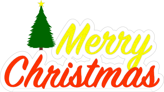 Merry Christmas with Tree (shelf display, winter decor)