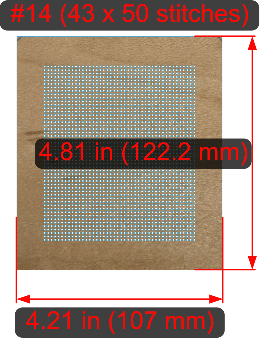 Cross-Stitch Wooden Rectangle Blank (#14 43x50 stitches)