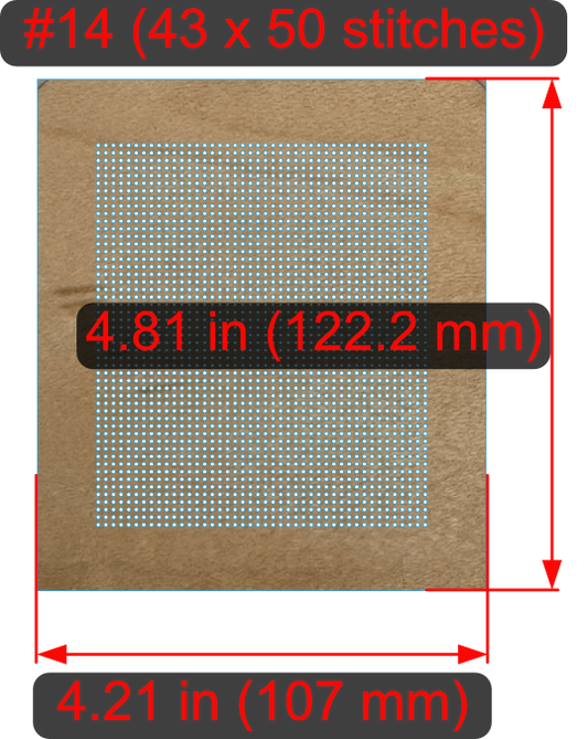 Cross-Stitch Wooden Rectangle Blank (#14 43x50 stitches)
