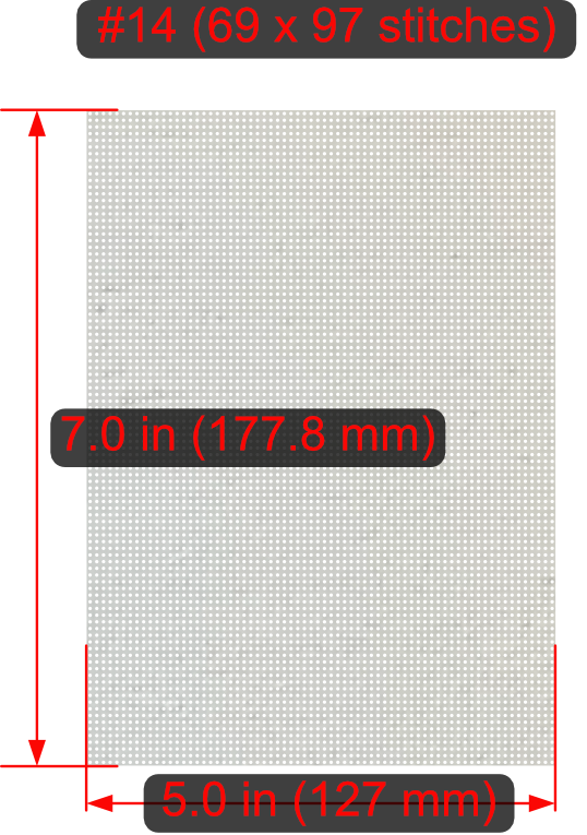 Cross-Stitch Wooden Rectangle Blank (#14 69x97 stitches) 5x7 inches with Square Corners