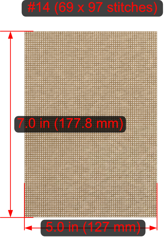 Cross-Stitch Wooden Rectangle Blank (#14 69x97 stitches) 5x7 inches with Square Corners