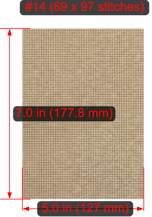 Cross-Stitch Wooden Rectangle Blank (#14 69x97 stitches) 5x7 inches with Square Corners